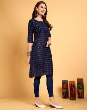 women printed straight kurta