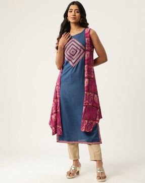 women printed straight kurta