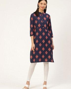 women printed straight kurta