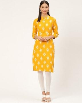 women printed straight kurta