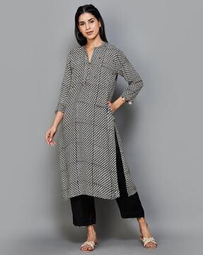 women printed straight kurta