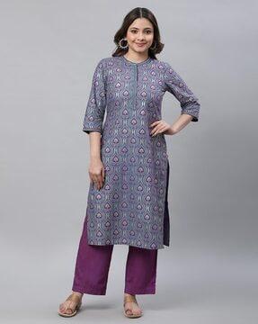 women printed straight kurta