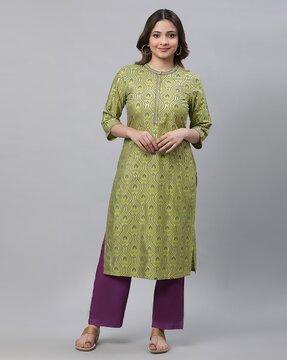 women printed straight kurta