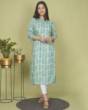 women printed straight kurta