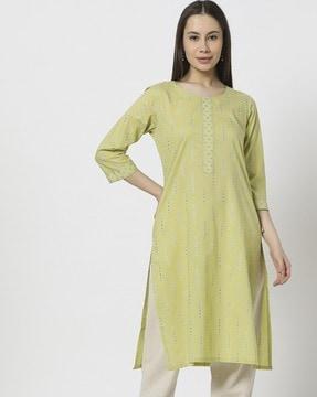 women printed straight kurta