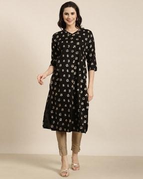 women printed straight kurta