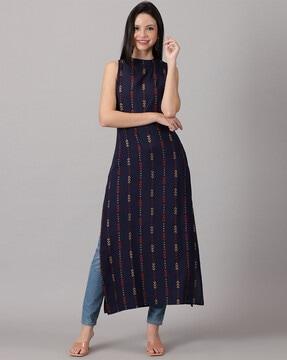 women printed straight kurta