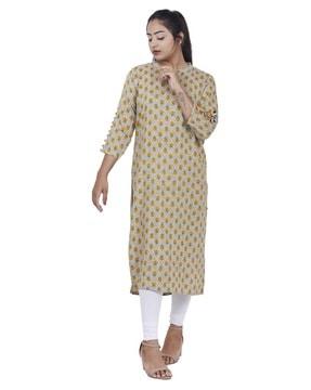 women printed straight kurta