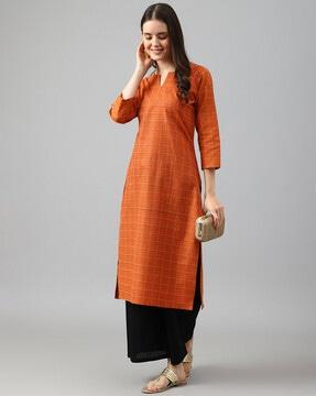 women printed straight kurta