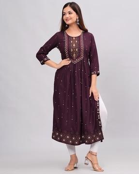 women printed straight kurta