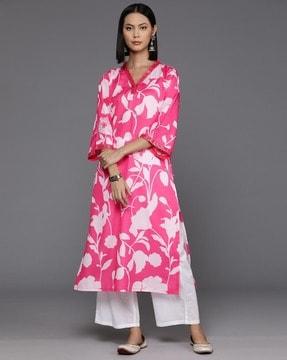 women printed straight kurta