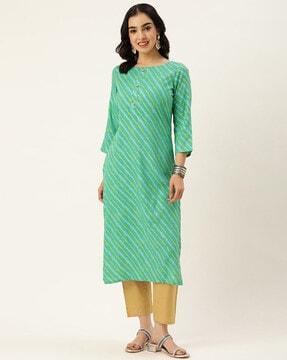 women printed straight kurta