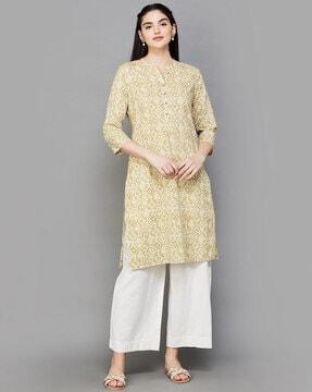 women printed straight kurta