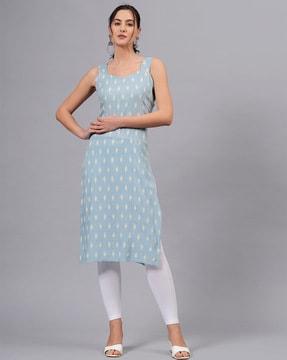 women printed straight kurta