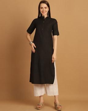 women printed straight kurta