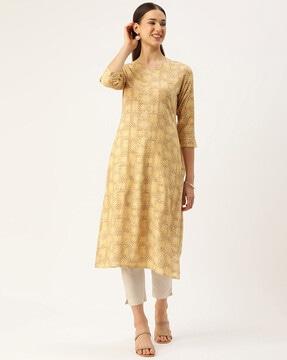 women printed straight kurta