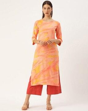 women printed straight kurta