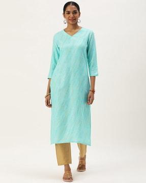 women printed straight kurta