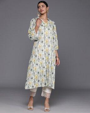 women printed straight kurta