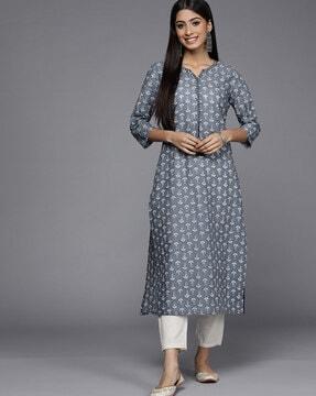 women printed straight kurta