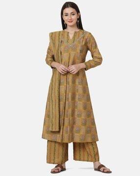 women printed straight kurta