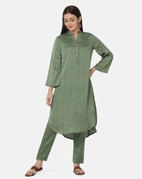 women printed straight kurta