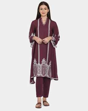 women printed straight kurta