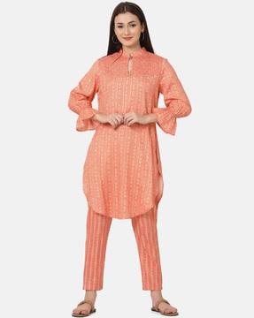 women printed straight kurta