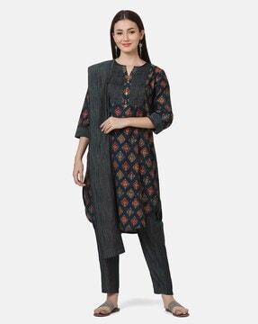 women printed straight kurta