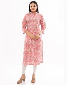 women printed straight kurta