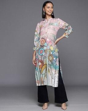 women printed straight kurta