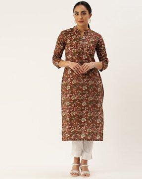 women printed straight kurta