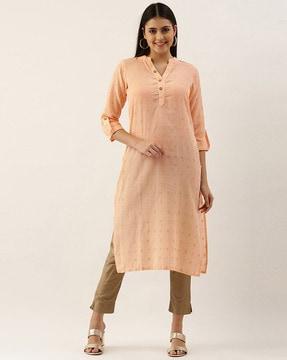 women printed straight kurta