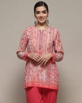 women printed straight kurti