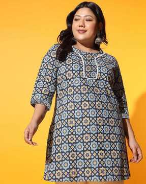 women printed straight kurti