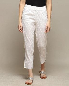 women printed straight pants