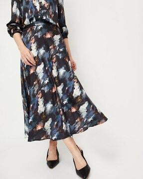 women printed straight skirt
