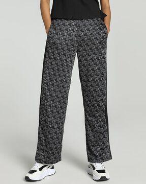 women printed straight track pants