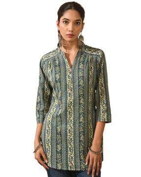 women printed straight tunic