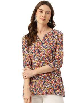 women printed straight tunic