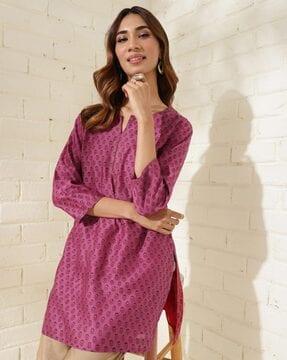 women printed straight tunic