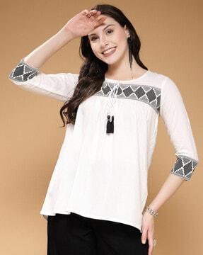 women printed straight tunic