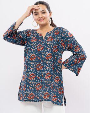 women printed straight tunic