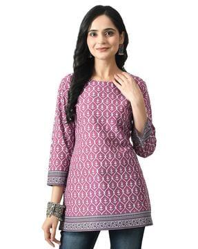 women printed straight tunic