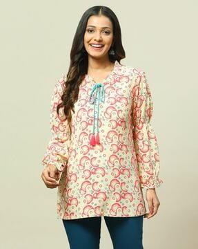 women printed straight tunic