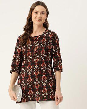 women printed tailored fit tunic