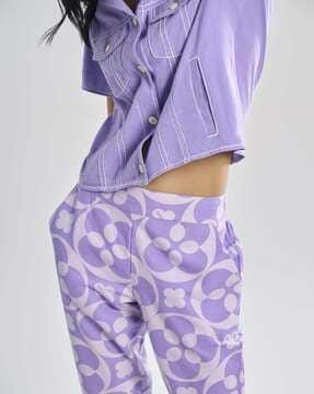 women printed tapered fit pants