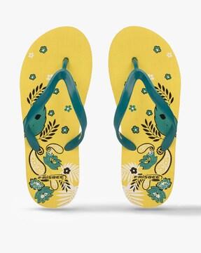 women printed thong-strap flip-flops