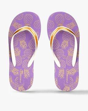 women printed thong-strap flip-flops