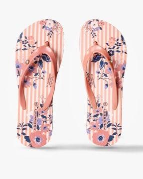 women printed thong-strap flip-flops